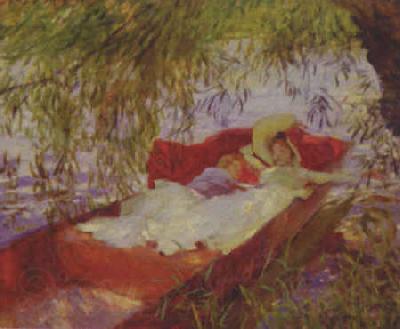 John Singer Sargent Two Women Asleep in a Punt under the Willows France oil painting art